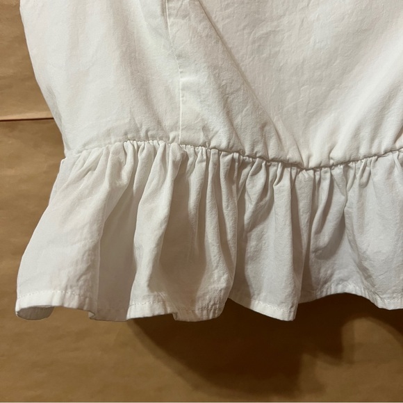 Ciao Lucia | Tuva Top Peplum Ruffle Crop Top Smocked Tank Cotton White Size S - Picture 4 of 12